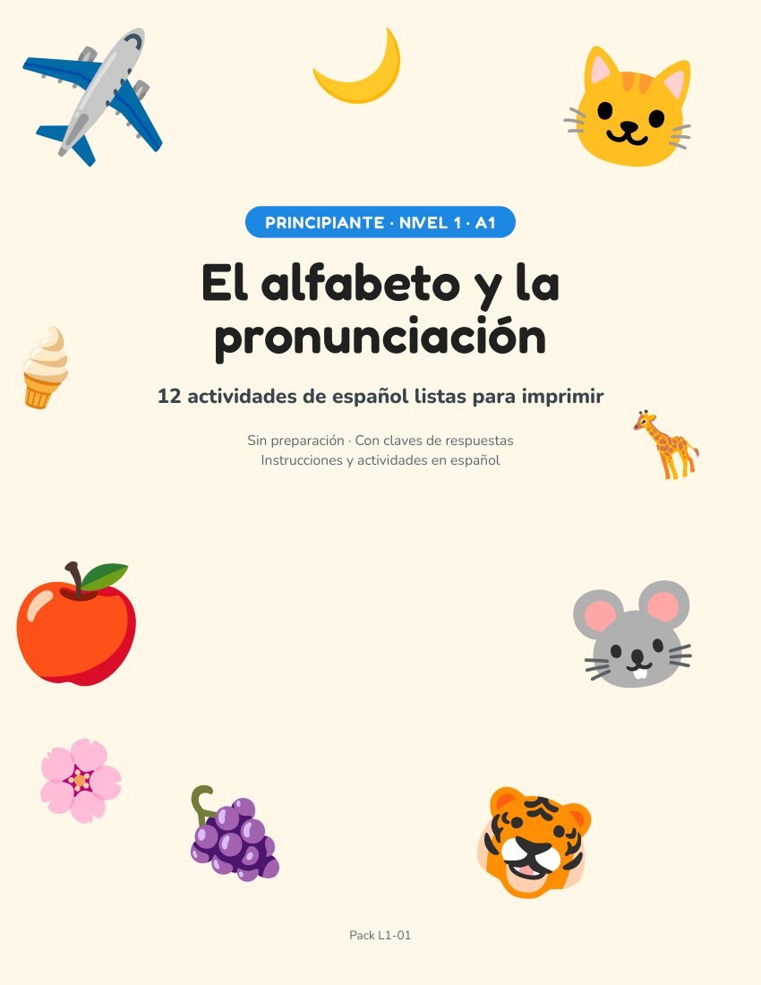 Portada del pack El alfabeto y la pronunciación